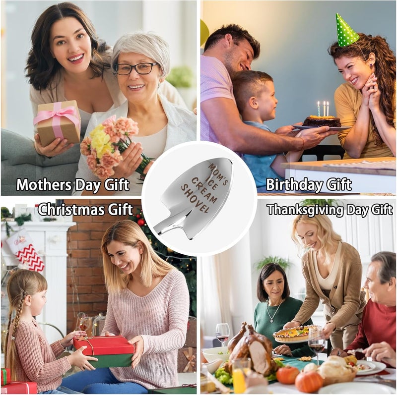stormroo Gifts for Mom mother's day gifts Ice Cream Spoon Scoop for Ice Cream Lovers, Gifts for Women Funny Engraved Stainless Steel Spoon Shovel, Birthday, Mothers Day Gifts for Her - Image 3